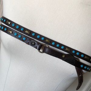 Leather Wrap Around Studded Belt